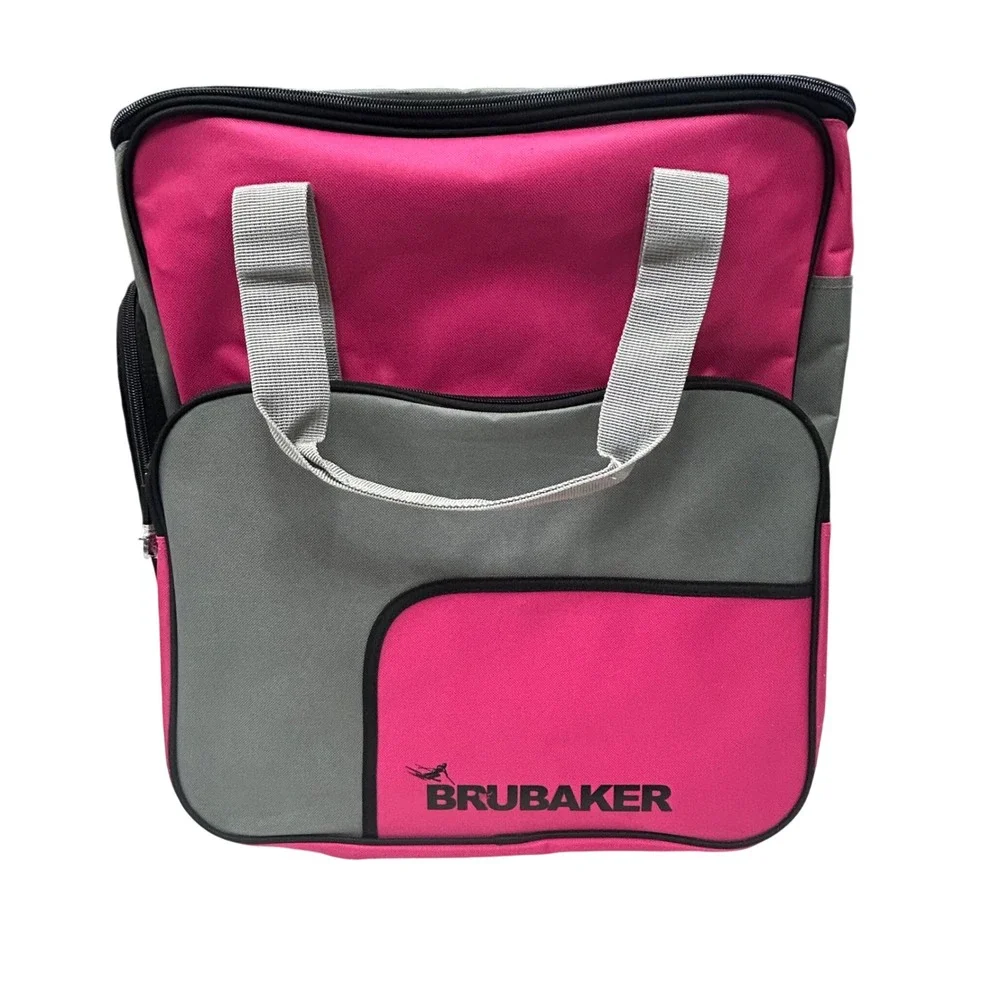 Brubaker Ski Boot‎ Bag Pink Gray Backpack Straps Winter Sports Gear Carrier